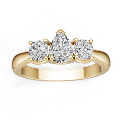 10K Gold Semi Mount Ring Setting Pear Pe 7x5mm Syz Jewelry