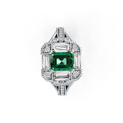 Sterling Zilver Semi Mount Ring Setting Emerald OCT 8X6mm