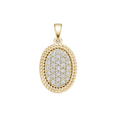 14K Gold Semi Mount Pendant Setting Round Ro 6x6mm Diamond Accent Syz Jewelry
