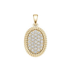 14K Gold Semi Mount Pendant Setting Round Ro 6x6mm Diamond Accent Syz Jewelry