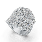 18K Gold Cluster Cocktail Ring with or Moissanite Diamond Accent DHJ