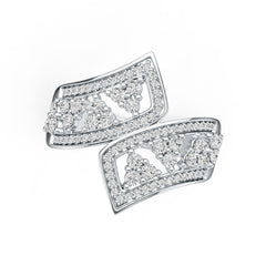 Sterling Silver Bypass Ring with White Topaz or Moissanite DHJ