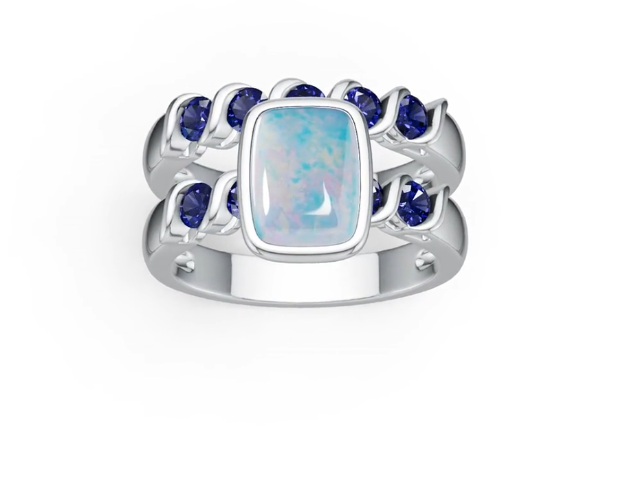 Sterling Silver Semi Mount Ring Setting Cushion CU 8X6mm Cabochon DHJ