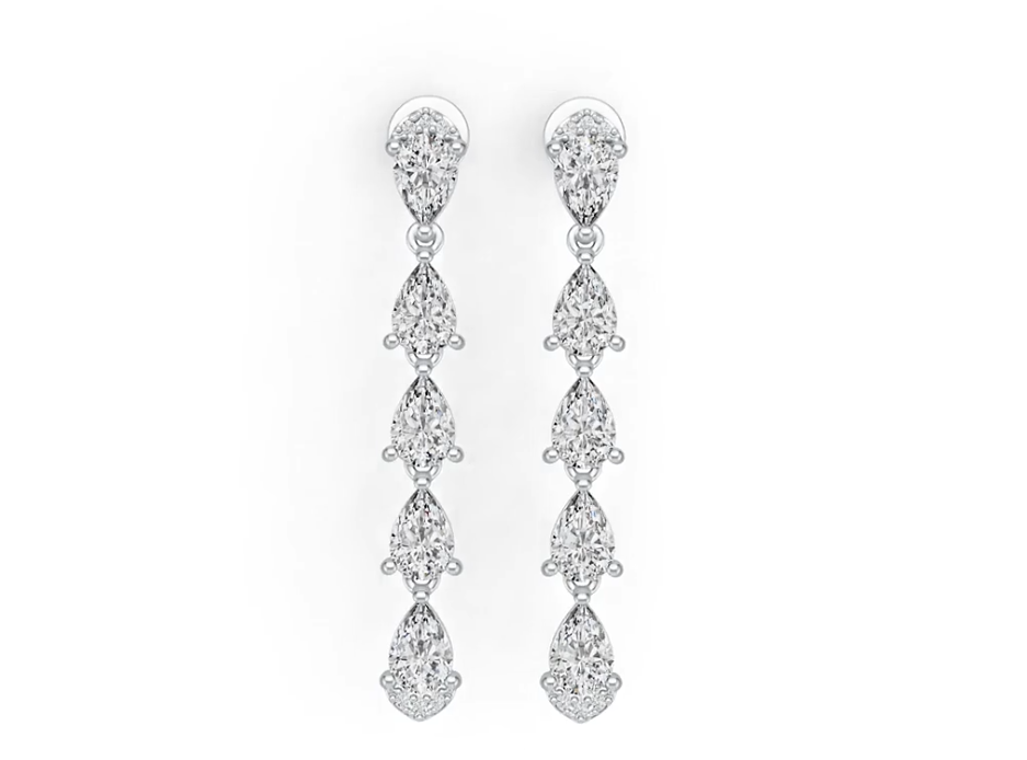 Sterling Silver Semi Mount Earrings Setting Pear PE 6x4mm Syzjewelry