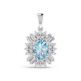 Platinum Semi Mount Pendant Setting Oval Ov 8x6mm Diamond Accent Syz Jewelry