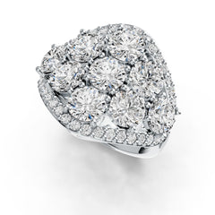 10K Gold Semi Mount Ring Setting Round RD 5x5mm with White Topaz Moissanite Accent DHJ