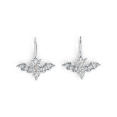 10K Gold Semi Mount Earrings Setting Pear PE 7X5mm RD 5X5mm Bat Theme Moissanite Accent DHJ