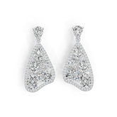 Platinum Semi Mount Earrings Setting PE 9X6mm PE 8X5mm OV 9X7mm CU 6X6mm Diamond Accent DHJ