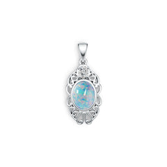 Sterling Silver Semi Mount Pendant Setting Oval OV 9x7mm Cabochon Syzjewelry