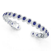 18K Gold Semi Mount Bracelet Setting Oval OV 5x4mm Diamond Accent DHJ