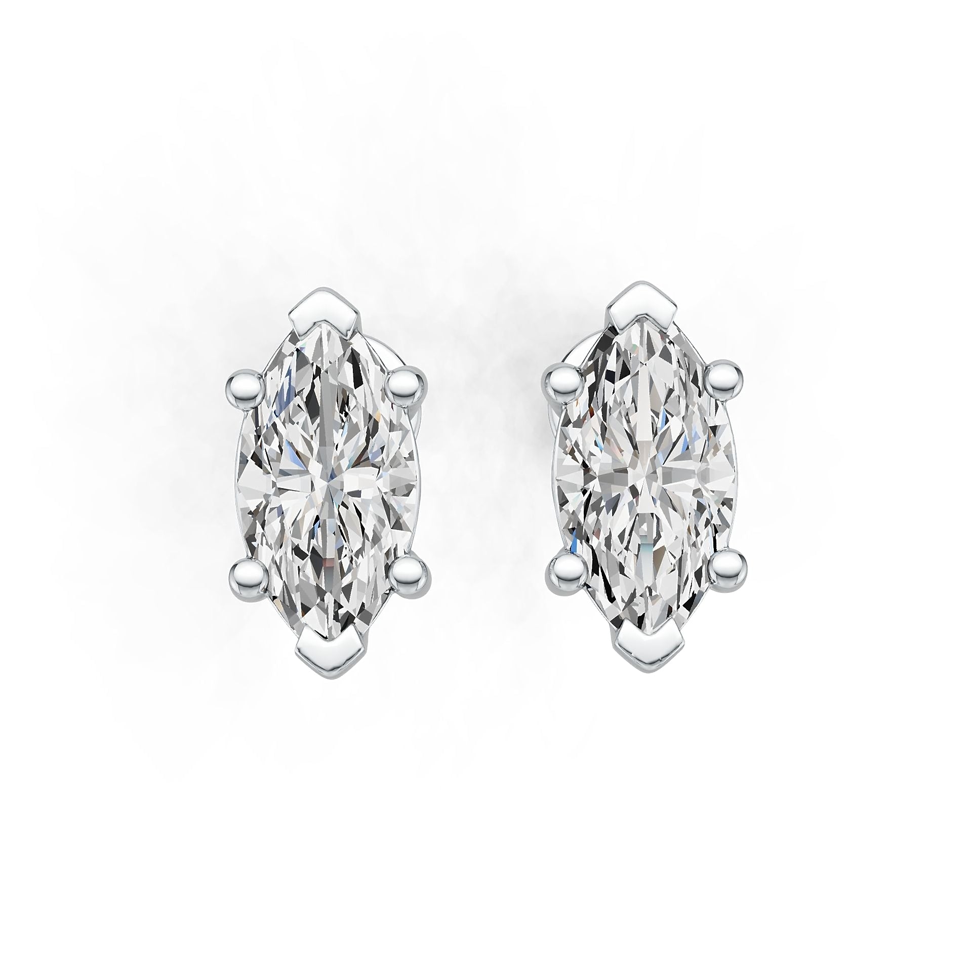 10K Gold Semi Mount Earrings Setting Marquise MQ 9X4.5mm Stud DHJ