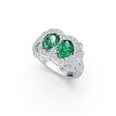 Platinum Semi Mount Ring Setting Oval OV 8X6mm Diamond Accent DHJ