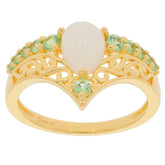 10K Gold Semi Mount Ring Setting Pear PE 8x6mm D-PJC26676 Cabochon Moissanite Accent Syzjewelry