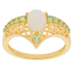 10K Gold Semi Mount Ring Setting Pear PE 8x6mm D-PJC26676 Cabochon Moissanite Accent Syzjewelry