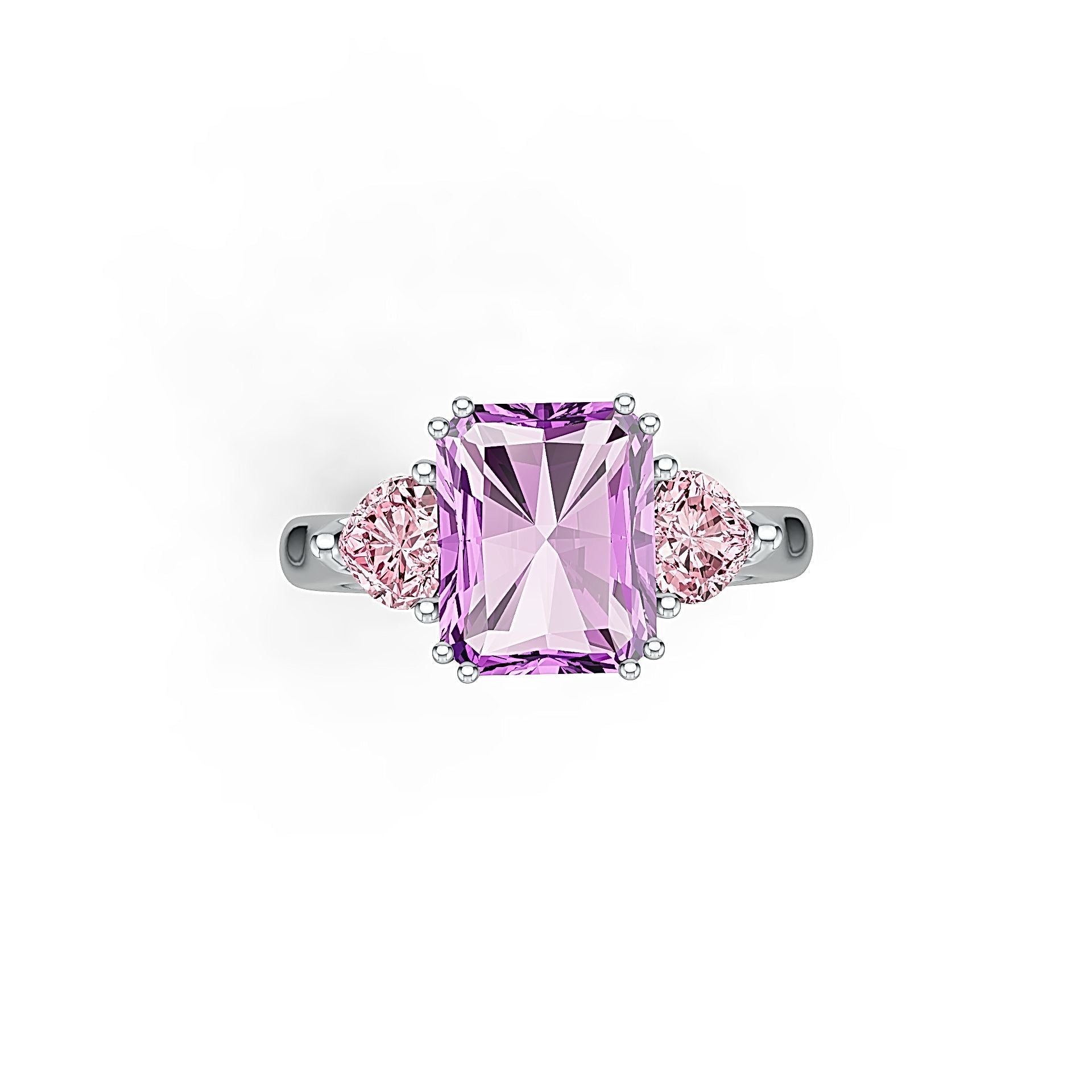 Sterling Silver Semi Mount Ring Setting Emerald OCT 10X8MM HT 5X5MM DHJ