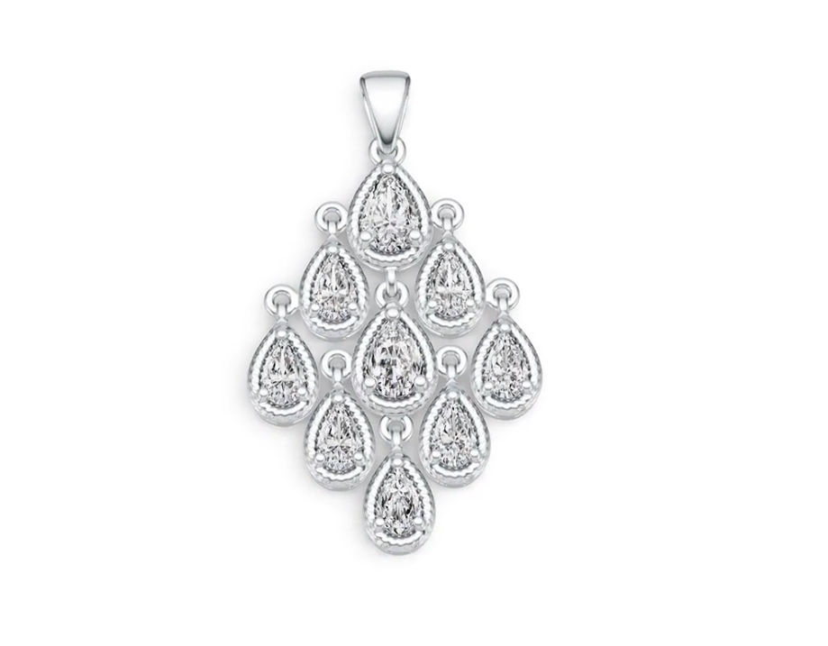 Sterling Silver Semi Mount Pendant Setting Pear PE 6X4mm PE 5X3mm DHJ