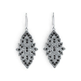 Sterling Silver Dangling Earrings with White Topaz or Moissanite DHJ