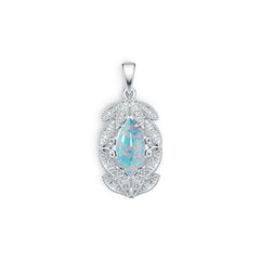 18K Gold Semi Mount Pendant Setting Marquise MQ 14X7mm Cabochon Diamond Accent DHJ