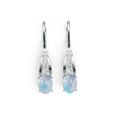 Sterling Silver Semi Mount Earrings Setting Oval OV 8X6mm Dangle Cabochon Syzjewelry