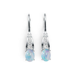 Sterling Silver Semi Mount Earrings Setting Oval OV 8X6mm Dangle Cabochon Syzjewelry