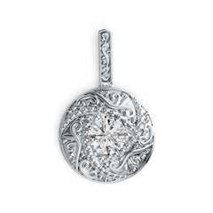 Sterling Silver Semi Mount Pendant Setting Round RD 8x8mm DHJ