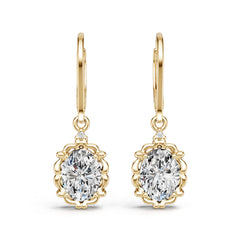 10K Gold Semi Mount Earrings Setting Oval Ov 8x6mm Moissanite Accent Syz Jewelry