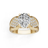 10K Gold Semi Mount Ring Setting Oval Ov 10x8mm Moissanite Accent Syz Jewelry