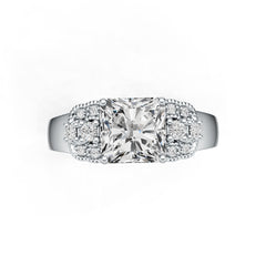 Sterling Silver Semi Mount Ring Setting Emerald OCT 8X8mm DHJ