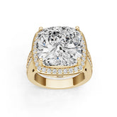 14K Gold Semi Mount Ring Setting Cushion Cu 15x15mm Diamond Accent Syz Jewelry