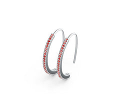 18K Gold Thin Hoop Earrings with or Moissanite Diamond Accent DHJ