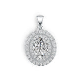 14K Gold Semi Mount Pendant Setting Oval OV 9x7mm Diamond Accent DHJ