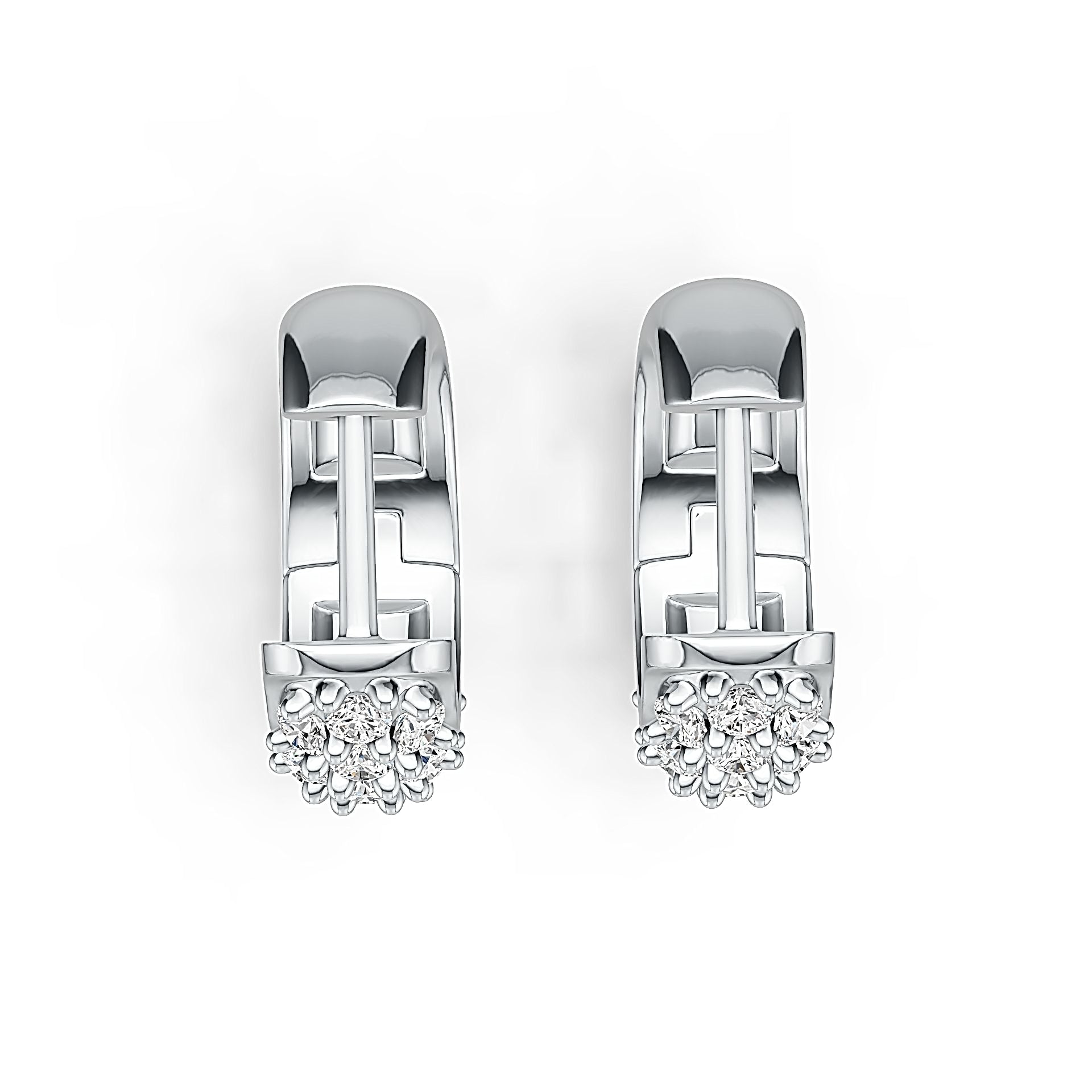 Sterling Silver Semi Mount Earrings Setting Round RD 2x2mm DHJ