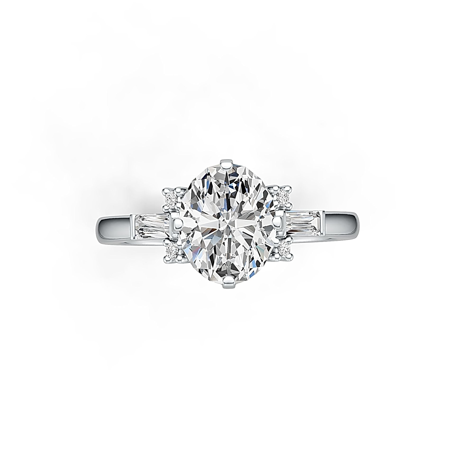 Sterling Silver Semi Mount Ring Setting Oval OV 10X8mm White Topaz M0075DK21205R - Syzjewelry