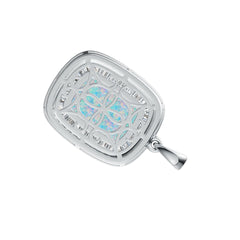 Sterling Silver Semi Mount Pendant Setting Cushion CU 14X10mm Cabochon DHJ