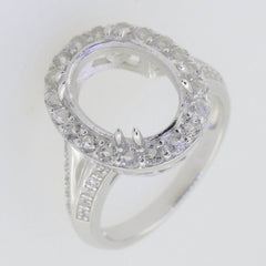 10K Gold Semi Mount Ring Setting Oval OV 13X10mm Halo Split Shank Moissanite Accent Syzjewelry