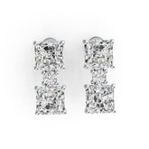 Sterling Silver Semi Mount Earrings Setting Emerald OCT 6X6mm DHJ