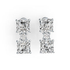 Sterling Silver Semi Mount Earrings Setting Emerald OCT 6X6mm DHJ