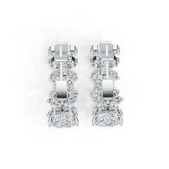 Boucles d'oreilles semi-montées en argent sterling serti ovale OV 5X3mm