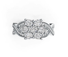 Sterling Silver Semi Mount Ring Setting Oval OV 4X3mm Twist Band with White Topaz - Syzjewelry