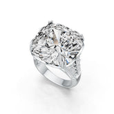 10K Gold Semi Mount Ring Setting Cushion CU 18X18mm Moissanite Accent DHJ