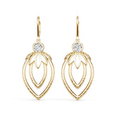 18K Gold Semi Mount Earrings Setting Round Ro 6x6mm Syz Jewelry
