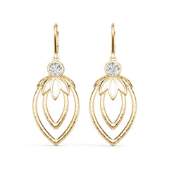 18K Gold Semi Mount Earrings Setting Round Ro 6x6mm Syz Jewelry