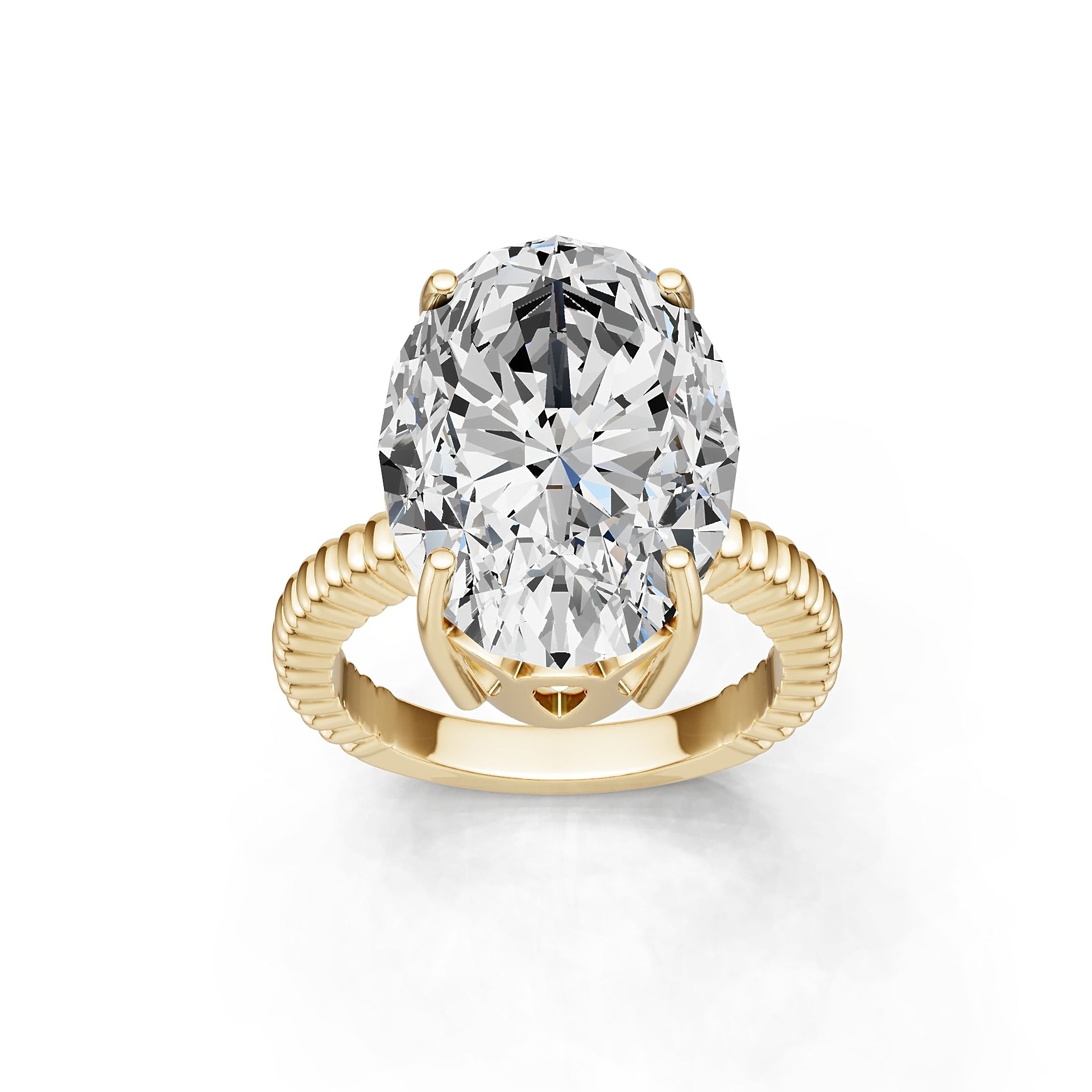 18K Gold Semi Mount Ring Setting Oval Ov 19x14mm Syz Jewelry
