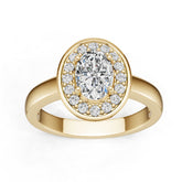 14K Gold Semi Mount Ring Setting Oval Ov 7x5mm Diamond Accent Syz Jewelry