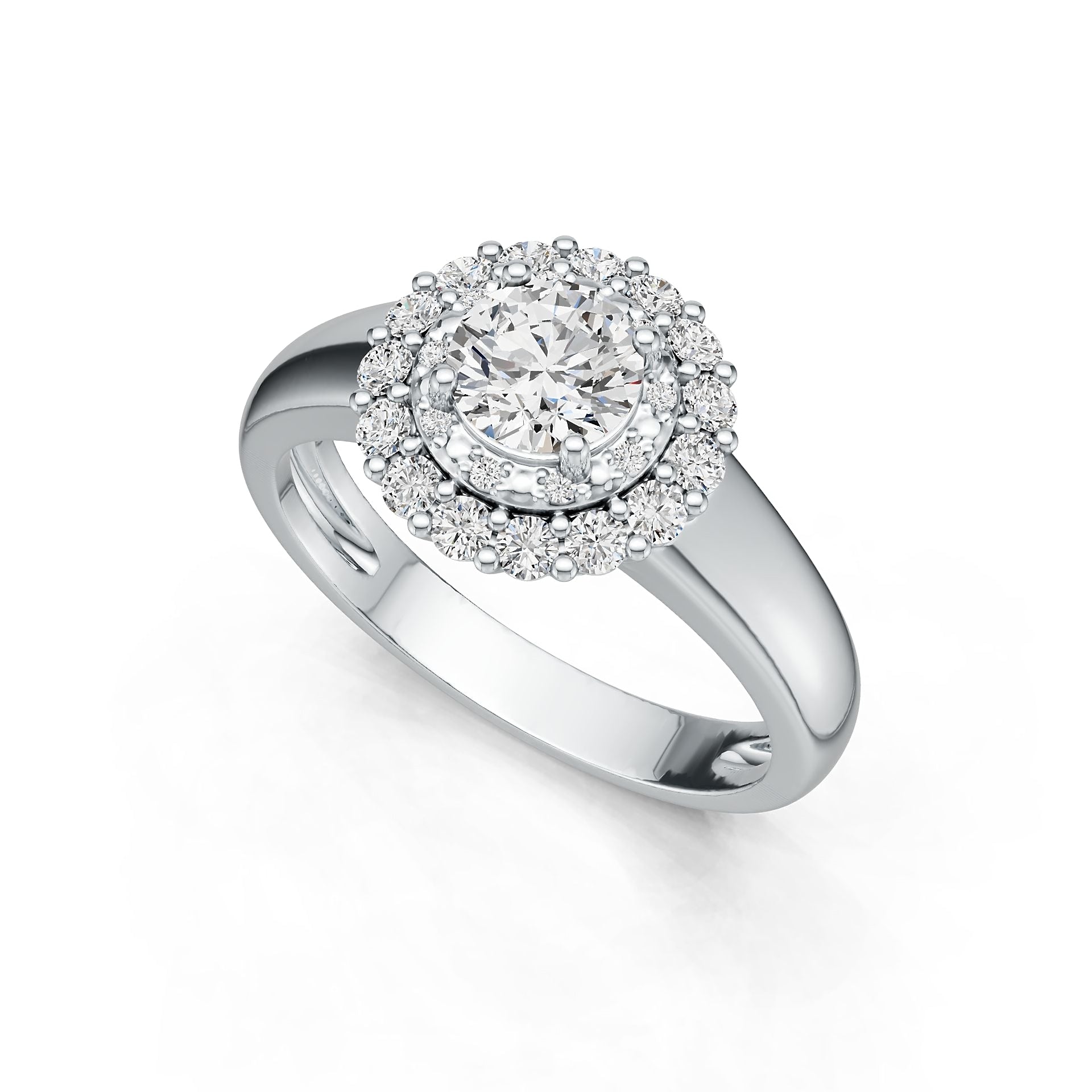 Platinum Semi Mount Ring Setting Round RD 6x6mm Engagement Ring Diamond Accent DHJ