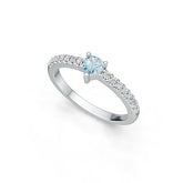 18K Gold Semi Mount Ring Setting Heart HT 4X4mm Diamond Accent DHJ