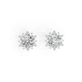 14K Gold Semi Mount Earrings Setting Round RD 5X5mm Diamond Accent DHJ