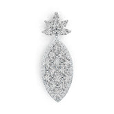 Platinum Semi Mount Pendant Setting Marquise MQ 6X3mm Pineapple Theme Diamond Accent DHJ