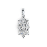 Platinum Semi Mount Pendant Setting Marquise MQ 8X4mm OV 5X3mm RD 3X3mm DHJ