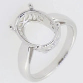 10K Gold 10K or 14K Gold Semi Mount Ring Setting Oval OV 14x10 mm Solitaire DHJ